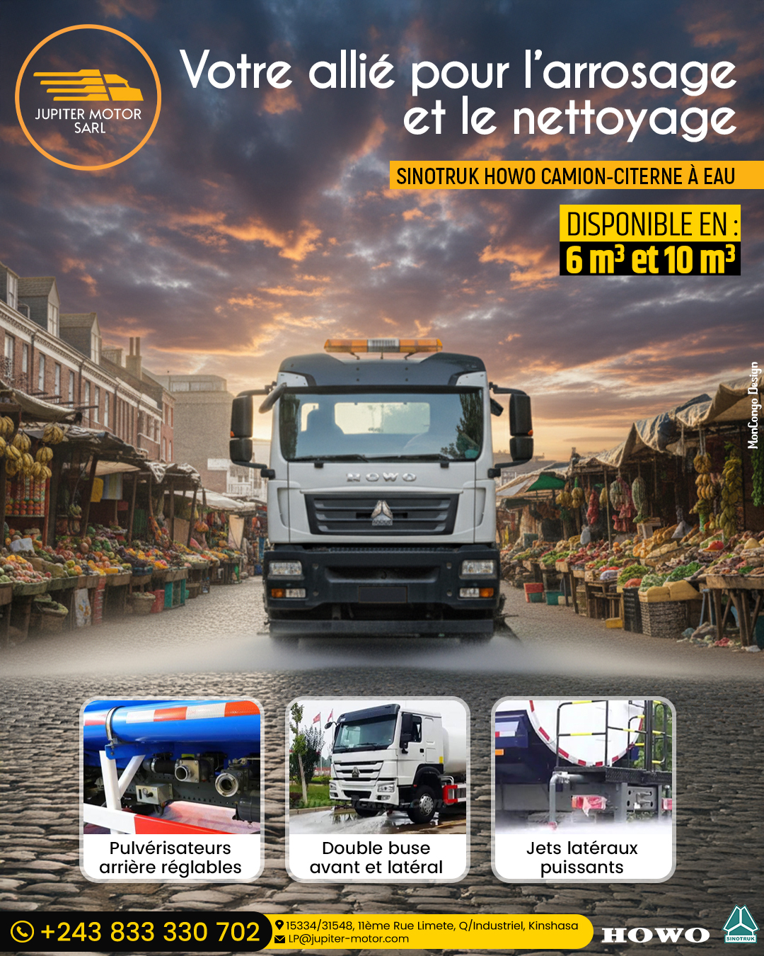 SINOTRUK HOWO Camion-Citerne à Eau