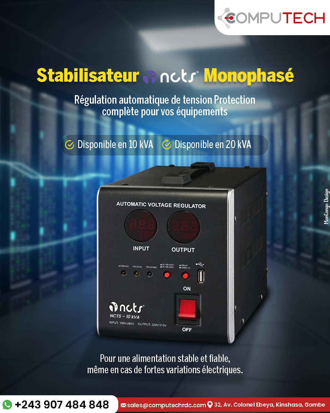 Stabilisateur NCTS : un courant fiable pour vos équipements