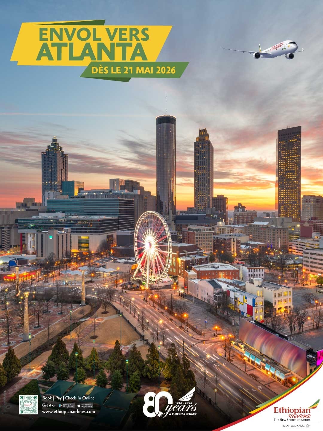Envol vers Atlanta dès le 21 Mai 2026