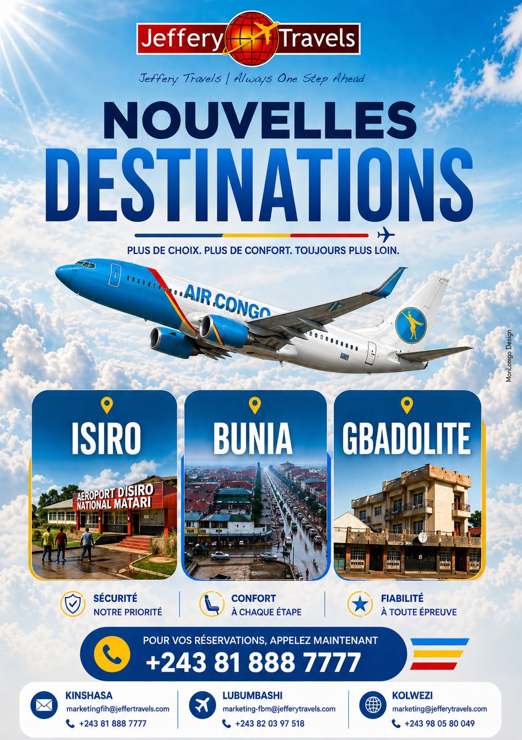 Air Congo annonce 3 nouvelles destinations