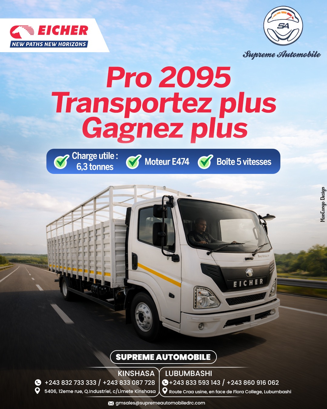 Pro 2095 Transportez plus, gagnez plus