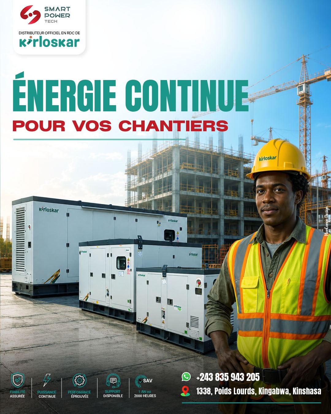 Énergie continue pour vos chantiers 