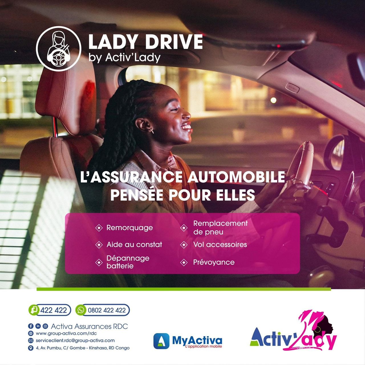Lady Drive, l’assurance automobile pensée pour les femmes actives.