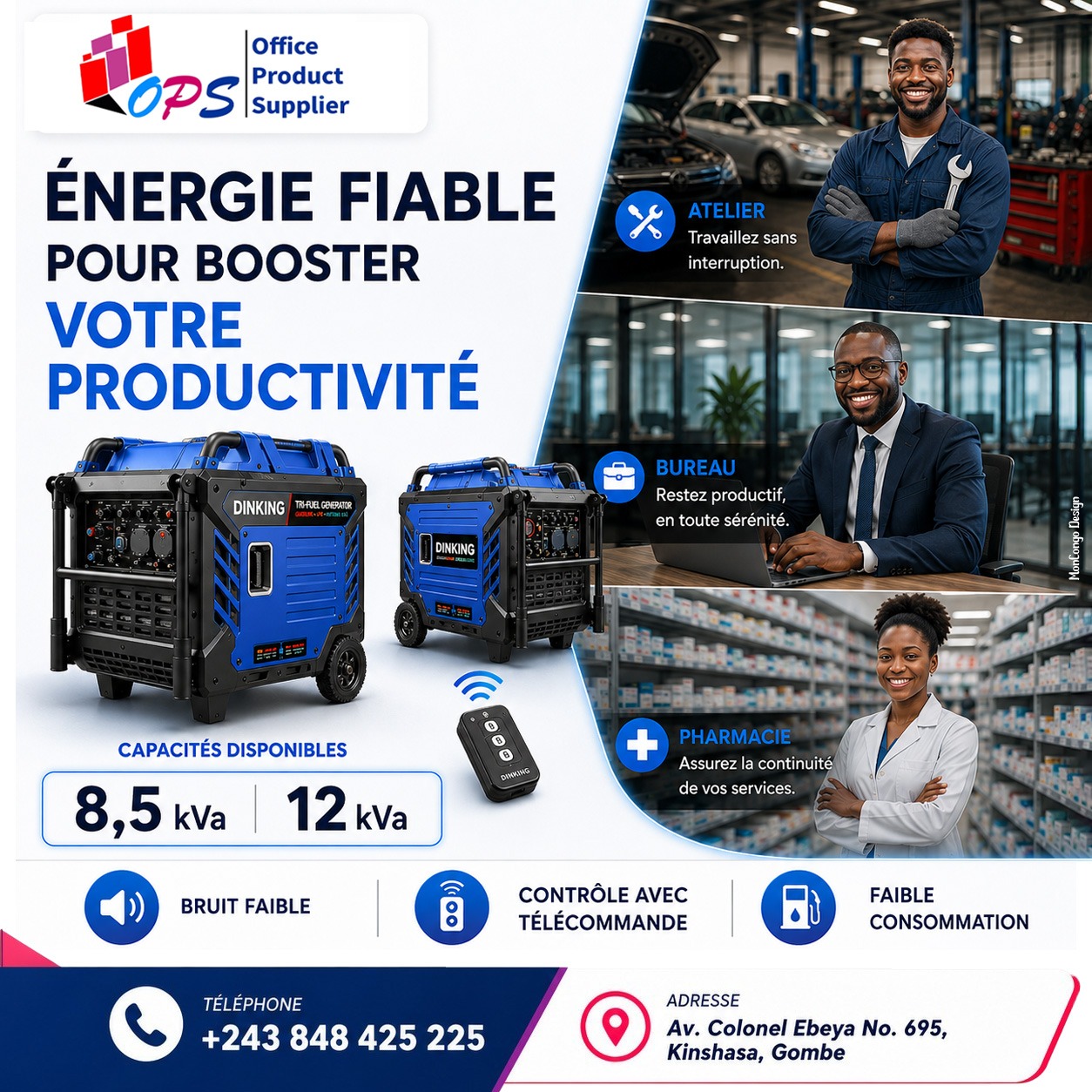 Groupes électrogènes 8,5 kVA et 12 kVA