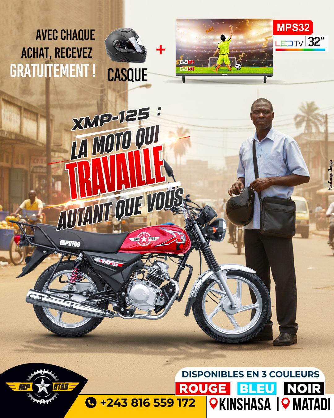 XMP-125 :  La moto qui travaille autant que vous