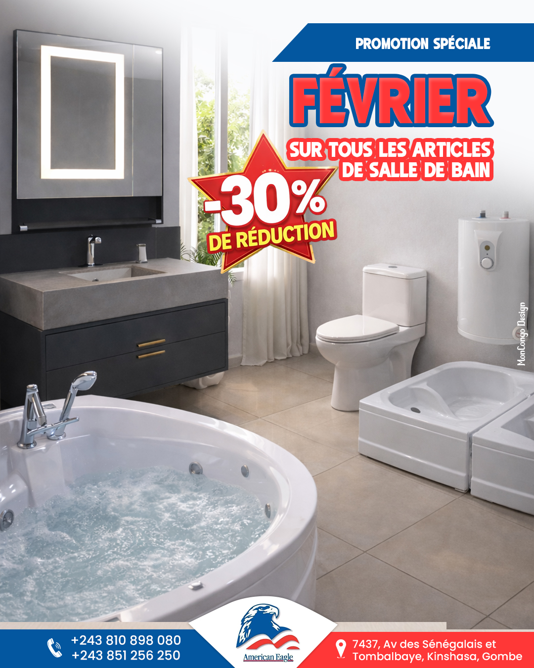 –30 % sur les articles de salle de bain