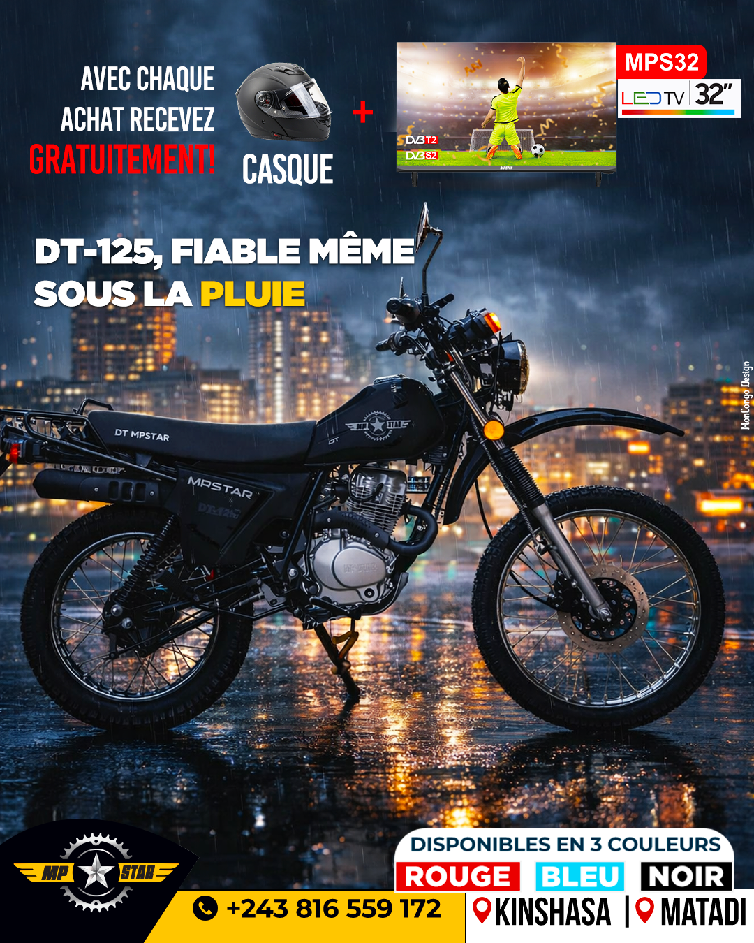 DT-125, fiable même sous la pluie