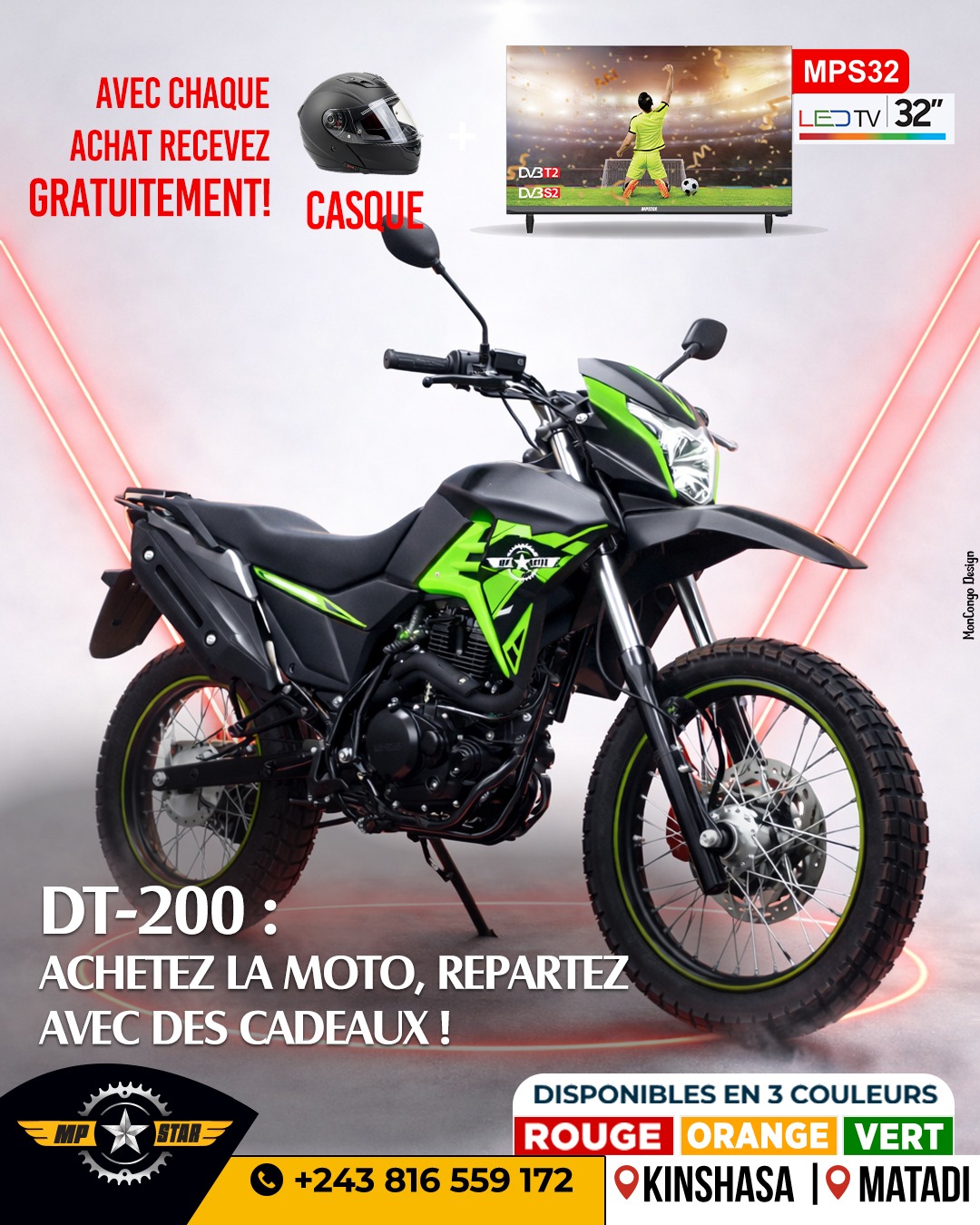 DT-200 :  Achetez la moto, repartez avec des cadeaux !