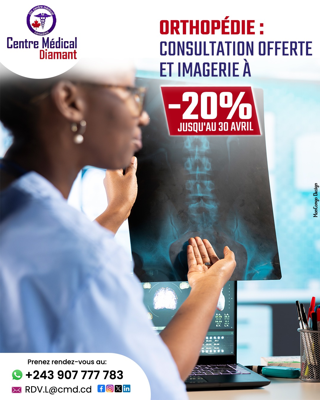 Orthopédie : consultation offerte et imagerie à -20% 