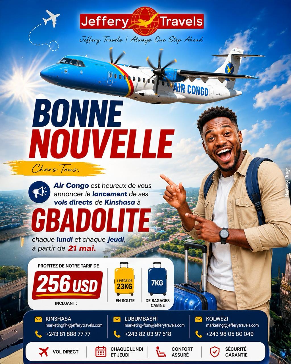Air Congo lance Gbadolite