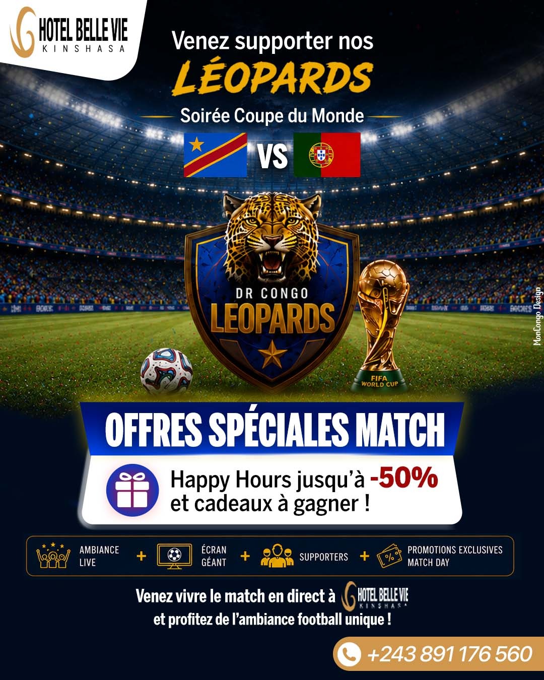 Soirée Coupe du Monde RD Congo vs Portugal 🇵🇹