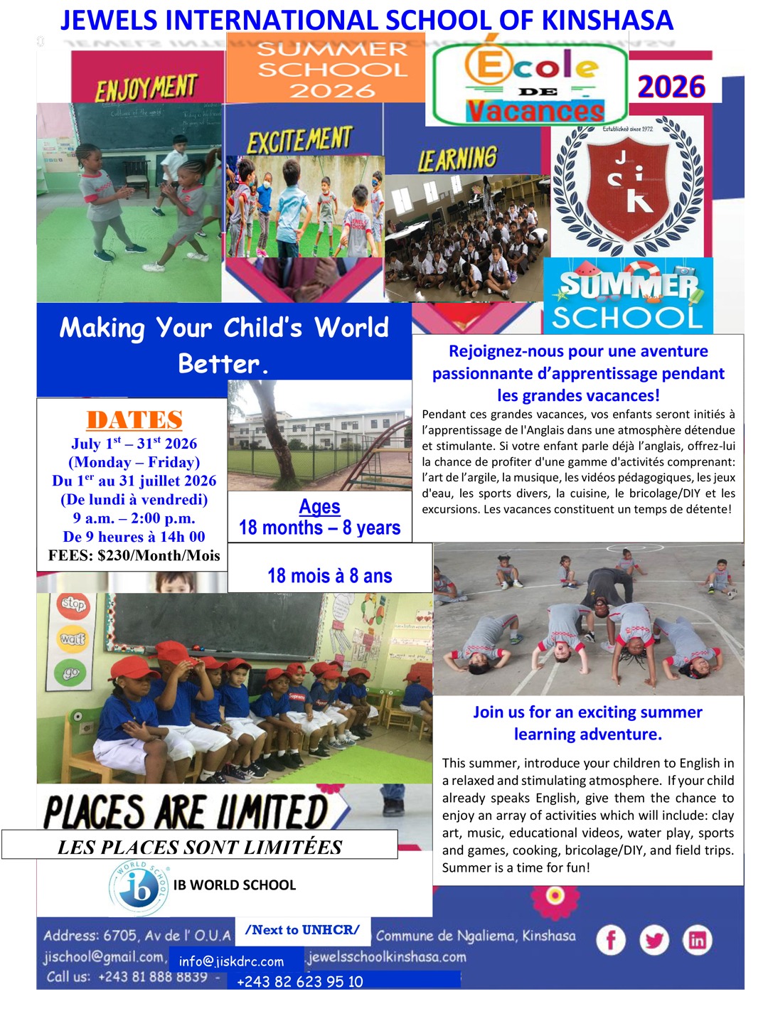 Summer School 2026 : inscrivez votre enfant dès maintenant