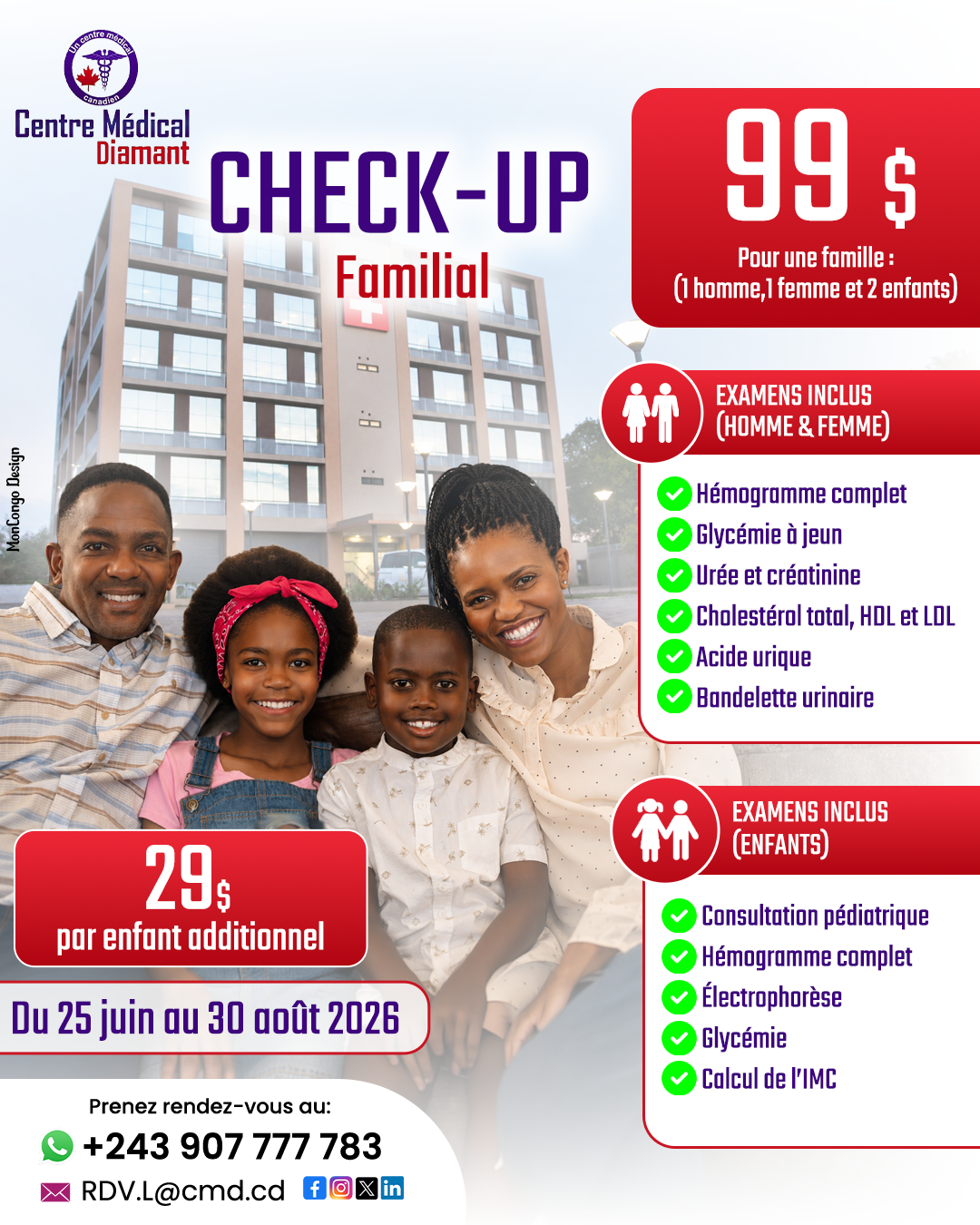 Check-up familial à 99$